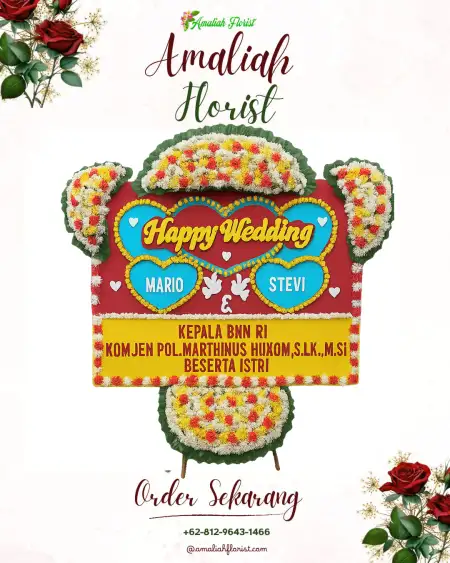 Papan Bunga Pernikahan Kujau